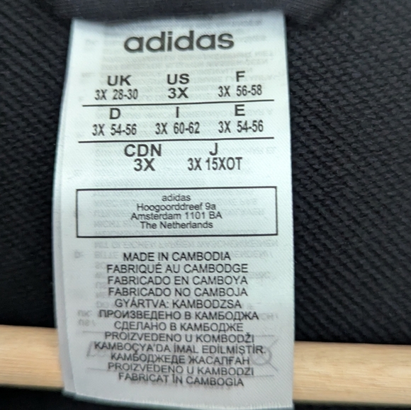ADIDAS Women's Black Front Zip Hooded Sweatshirt Size 3X - Picture 6 of 6